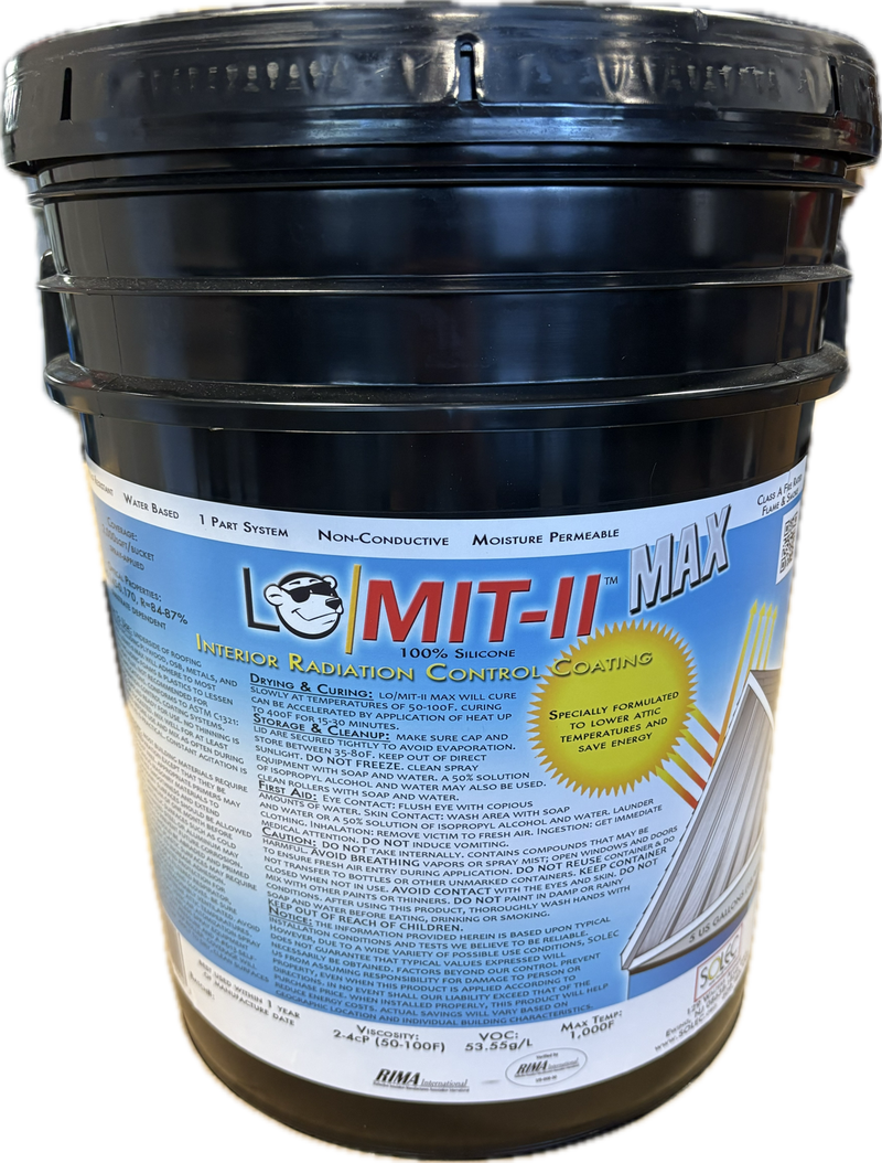 LO/MIT-II MAX Radiant Barrier Spray - 5 Gallon Attic Heat Reflective Paint (Covers 2,000 sqft)